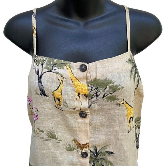 NWT Sleeveless Camisole Linen Blend Safari Design Button Front Women S Old Navy - Picture 3 of 13